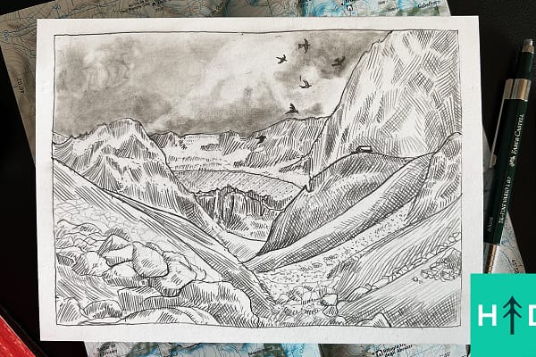 drawing landscapes in pencil